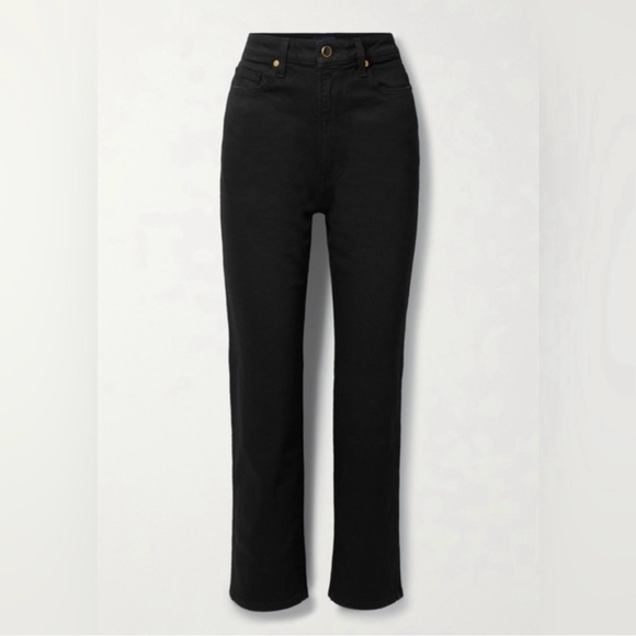 Khaite Abigail High-Rise Straight-Leg Jean in Prescott Black Womwn’s Size 26 - Picture 2 of 10